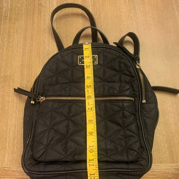 Kate Spade Black Quilted Backpack with Gold Details - Picture 3 of 16